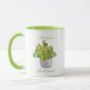 Taza Plantas de mamá acuarela plantas de hogar apotent