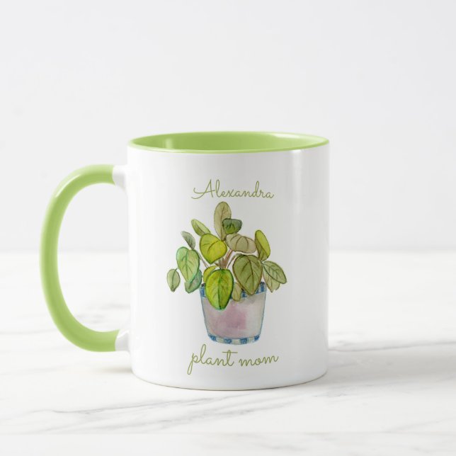 Taza Plantas de mamá acuarela plantas de hogar apotenta (Izquierda)