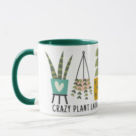 Taza Plantas Locas Lady Diversión Plantas Potadas Verde
