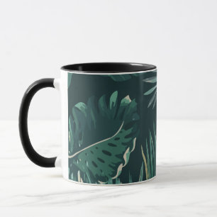 Taza Plantas tropicales verdes oscuras