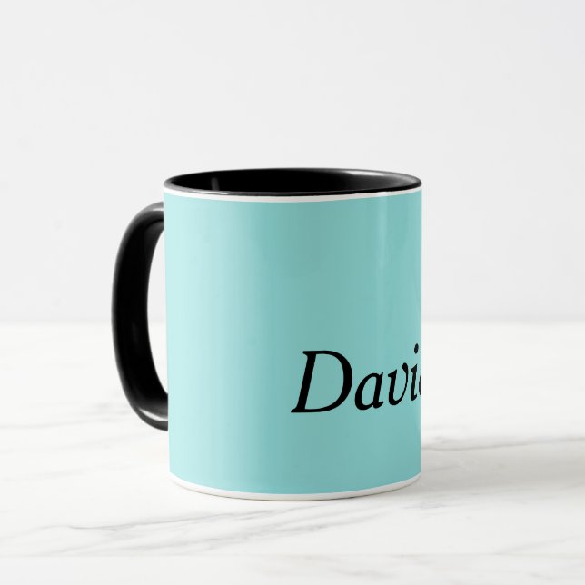 Taza Plantilla, color azul acuático Mug (Anverso izquierdo)