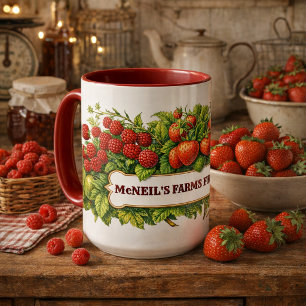 Taza Plantilla de Bayas Frescas de Granja