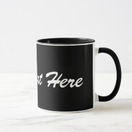 Taza Plantilla de bloqueo de texto en blanco y negro