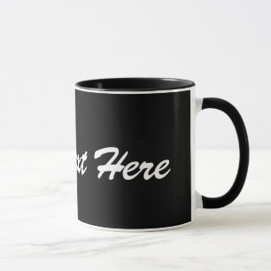Taza Plantilla de bloqueo de texto en blanco y negro