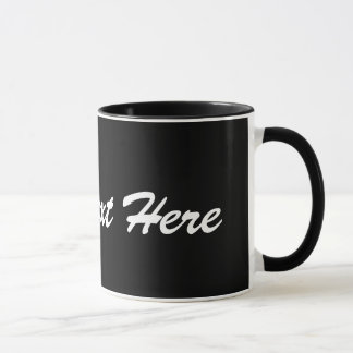 Taza Plantilla de bloqueo de texto en blanco y negro