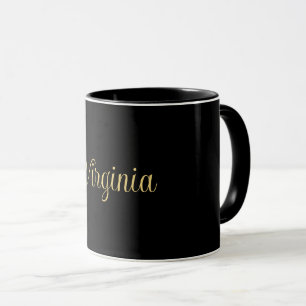 Taza Plantilla de color negro, simplemente elegante, do