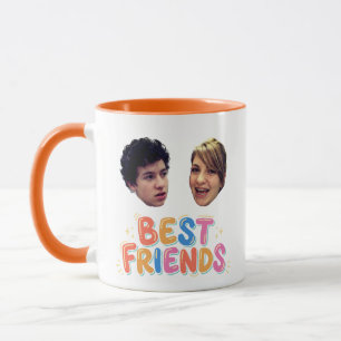 Taza Plantilla de foto de caras de mejores amigos diver