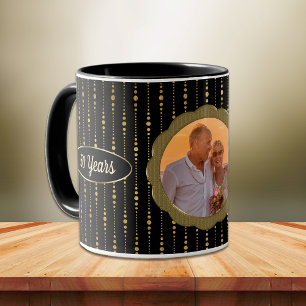 Taza Plantilla de fotografía de aniversario de Boda de