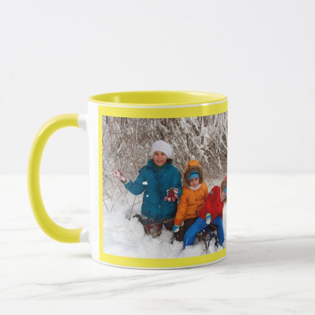 Taza Plantilla de fotografía personalizada amarilla Reg (Izquierda)