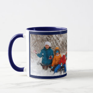 Taza Plantilla de fotografía personalizada Navy Blue Co