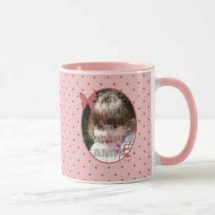 Taza Plantilla de fotografía rosa personalizado