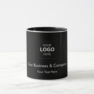 Taza Plantilla de logotipo de negocio de lujo negro per