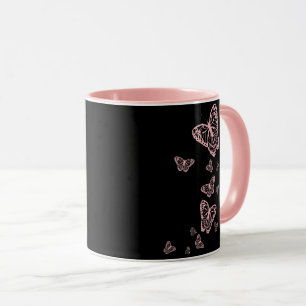 Taza Plantilla de mariposas decorativas
