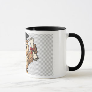 Taza Plantilla de pegatina de búho de graduación de dib
