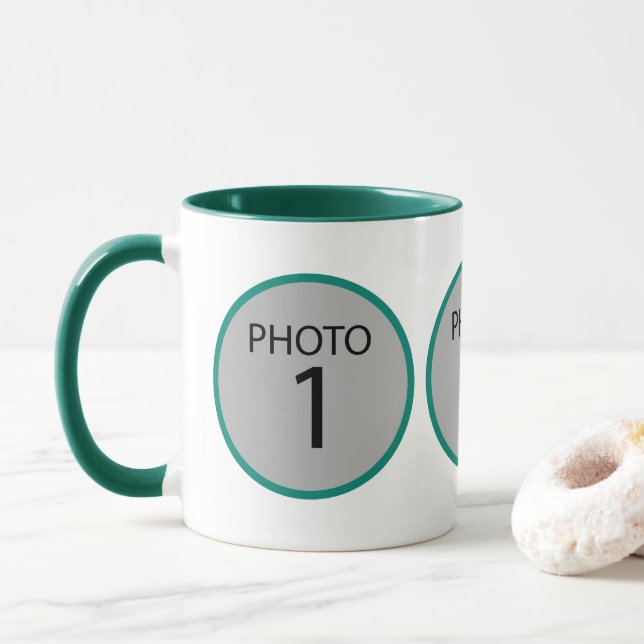 Taza Plantilla de personalizable 3 FOTO Café Mug (Con donut)