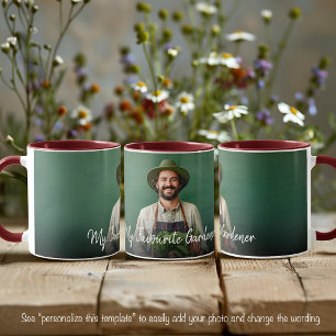 Taza Plantilla de una foto del jardinero favorito con t