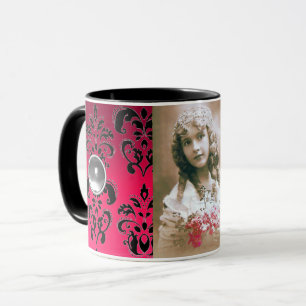 TAZA PLANTILLA FOTOGRÁFICA DE GEMSTONE ROJO NEGRO DAMAS