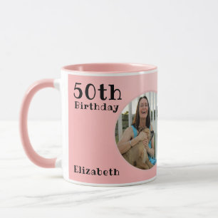 Taza Plantilla fotográfica de texto de 50 años de ant