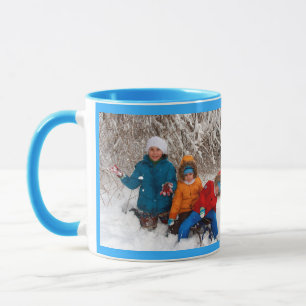 Taza Plantilla fotográfica personalizada azul regalo Ca