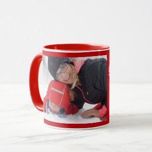 Taza Plantilla fotográfica personalizada roja regalo Ca