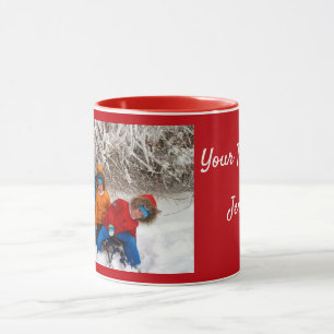 Taza Plantilla fotográfica personalizada roja regalo Ca