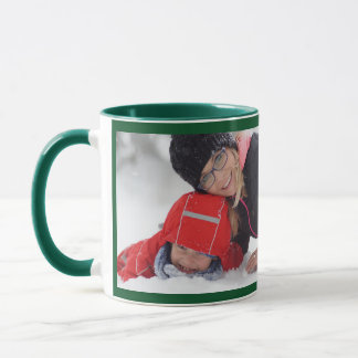Taza Plantilla fotográfica personalizada verde regalo c