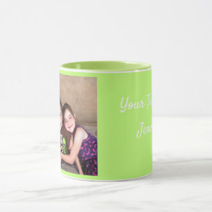 Taza PLANTILLA FOTOGRÁFICA Verde Regalo Café Mug