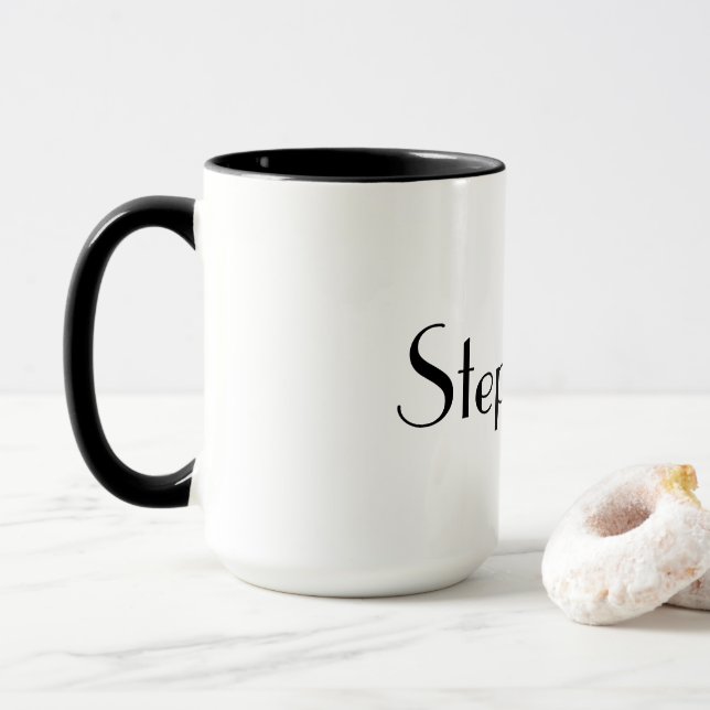 Taza Plantilla Monograma Regalo Guay blanco negro (Con donut)