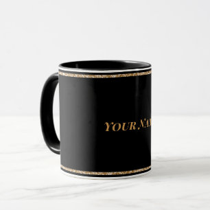 Taza PLANTILLA negra, simplemente elegante