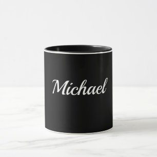 Taza Plantilla negro-negro, letra blanca,