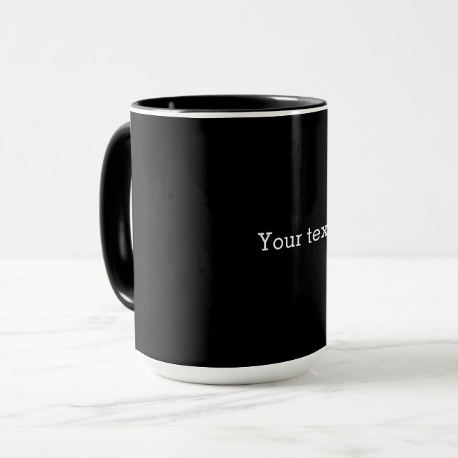 Taza PLANTILLA - Negro sólido con texto blanco (Anverso izquierdo)