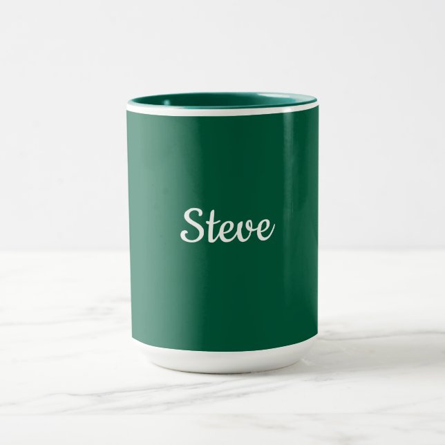 Taza Plantilla verde oscuro, texto blanco, (Centro)