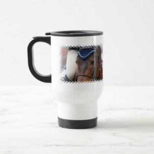 Taza plástica del viaje del perfil del caballo