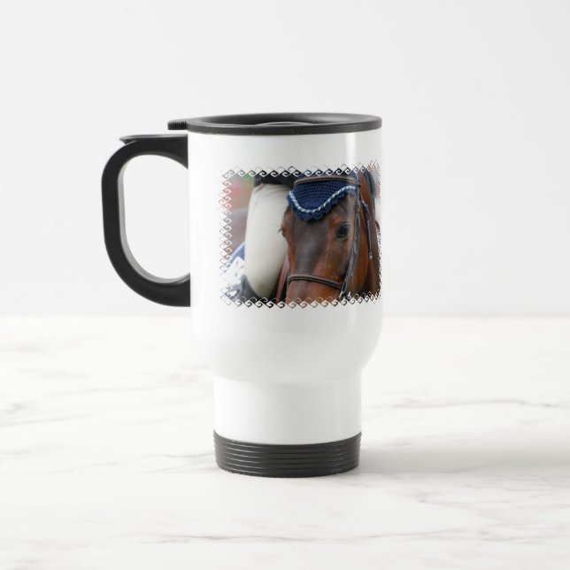 Taza plástica del viaje del perfil del caballo (Izquierda)