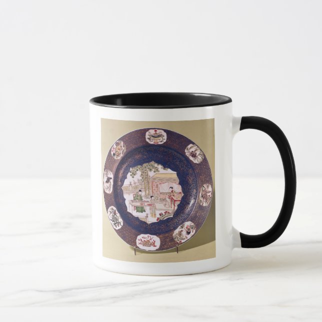 Taza Plato circular con una escena musical (Derecha)