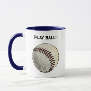 Taza Play Ball Baseball Sketch - Deportes Batup
