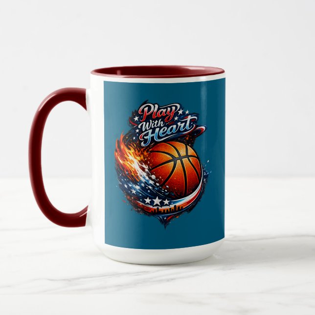 Taza Play With Heart Basketball Motivational Combo Mug (Izquierda)