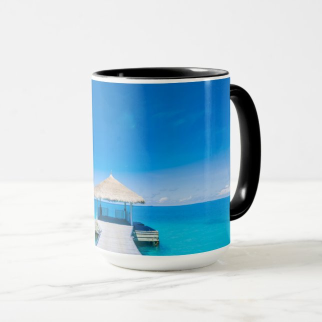 Taza Playa de Paradise | Complejo tropical, Maldivas (Anverso derecho)