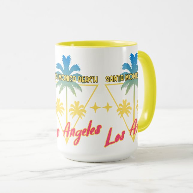 Taza Playa de Santa Mónica Los Angles (Anverso derecho)