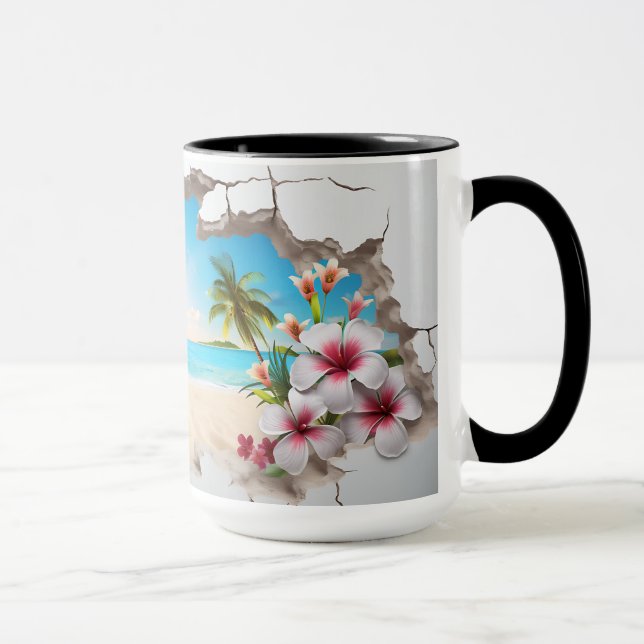 Taza Playa del Paraíso Tropical - Mug 3D (Derecha)
