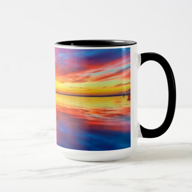 Taza Playa majestuosa de la puesta del sol el | Wailea, (Derecha)