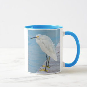 Taza Playa New Smyrna, Garza Blanca en muelle