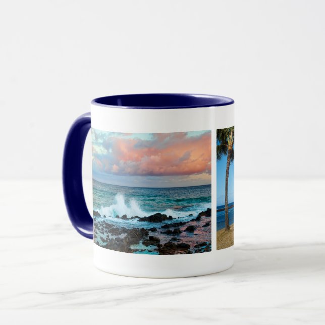 Taza Playa Po'ipu, Kaua'i Hawái, Recuerdo (Anverso izquierdo)