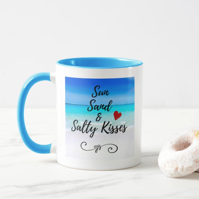 Taza Playa tropical de arena y sal solar (Con donut)