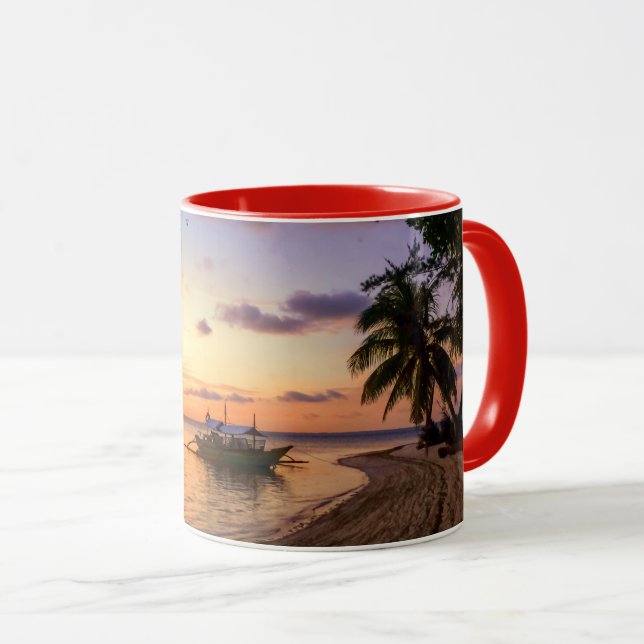 Taza Playa Tropical Tahití Island Sunset (Anverso derecho)