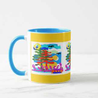 Taza PLAYAS - Sol y surf - Australia - Amarillo