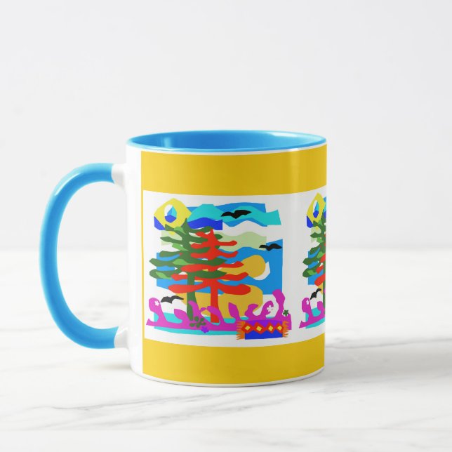 Taza PLAYAS - Sol y surf - Australia - Amarillo (Izquierda)