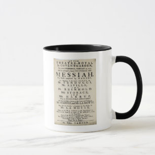 Taza Playbill que hace publicidad de un funcionamiento