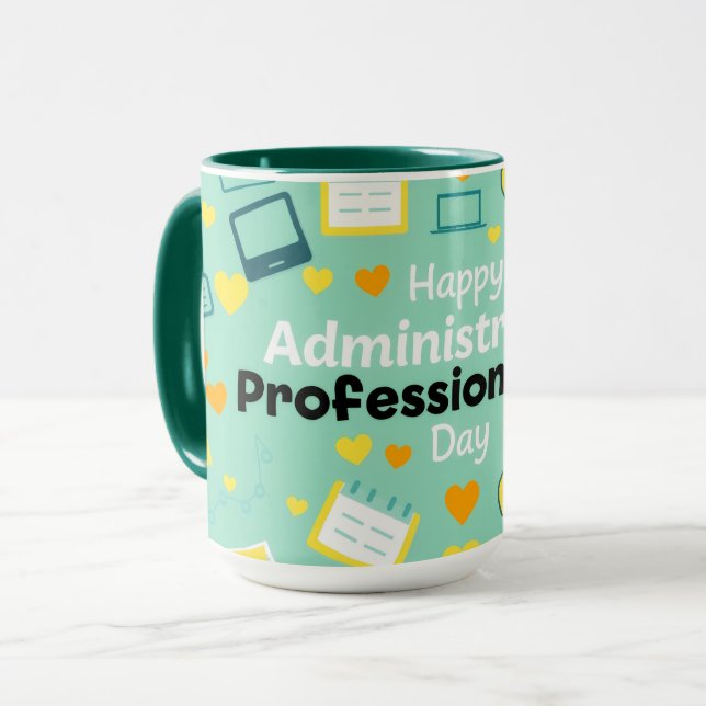Taza Playful Admin Day Calendar Laptop Heart Art (Anverso izquierdo)