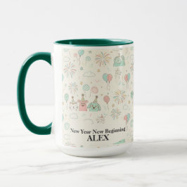 Taza Playful New Year New Beginnings Custom Mug